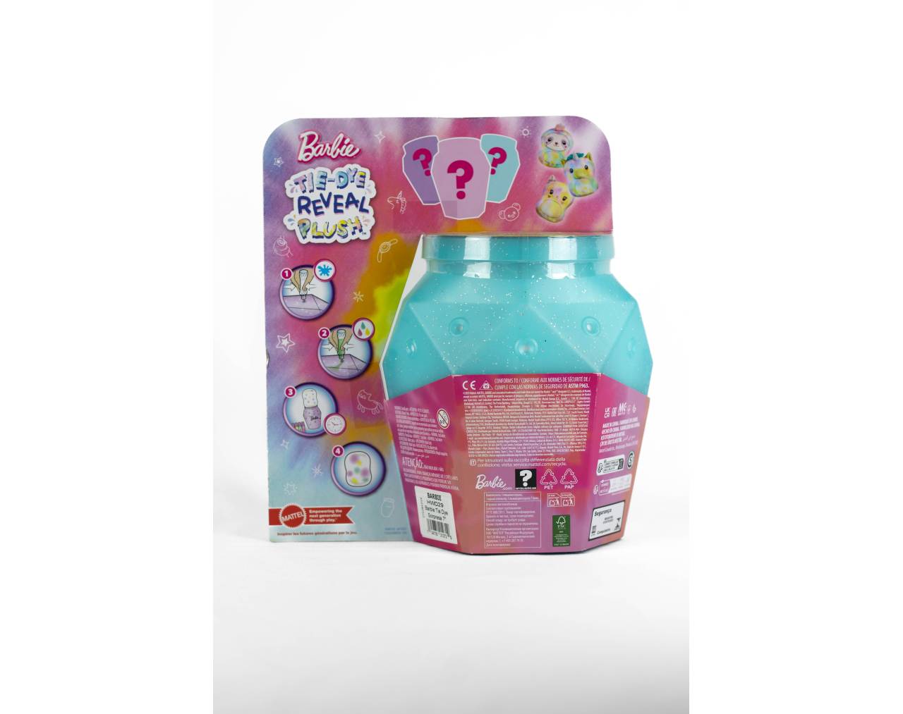 BARBIE TIE-DYE REVEAL PLUSH TURQUOISE PELUCHE SORPRESA