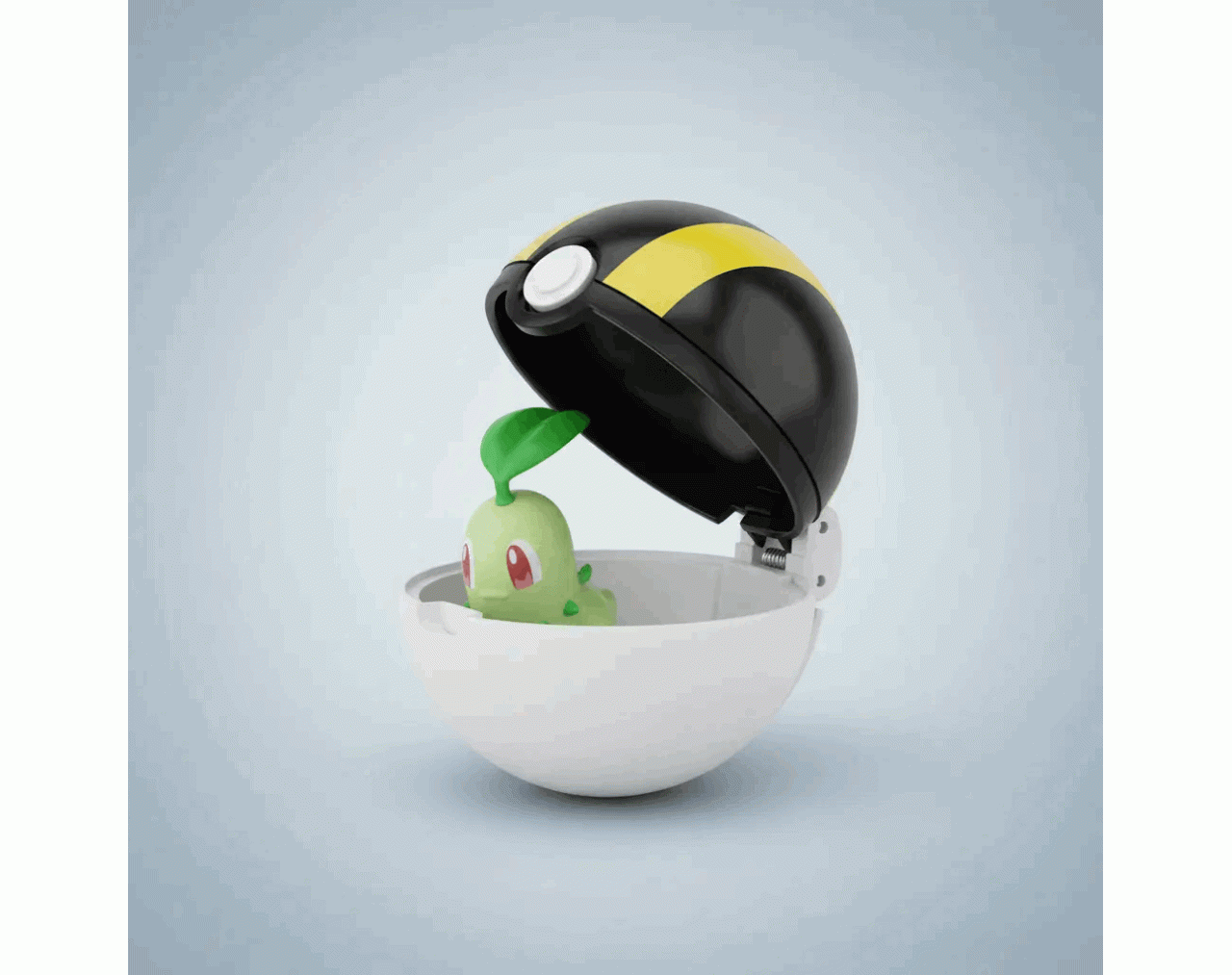 Figura Jazwares- Clip N Go Chikorita Pokémon Ultra Ball